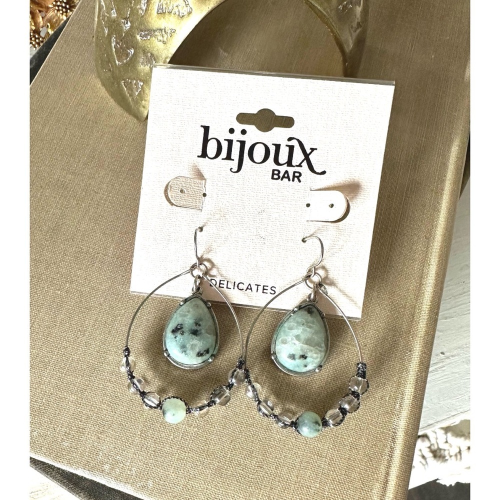 Bijoux Bar jasper dangle earrings NEW